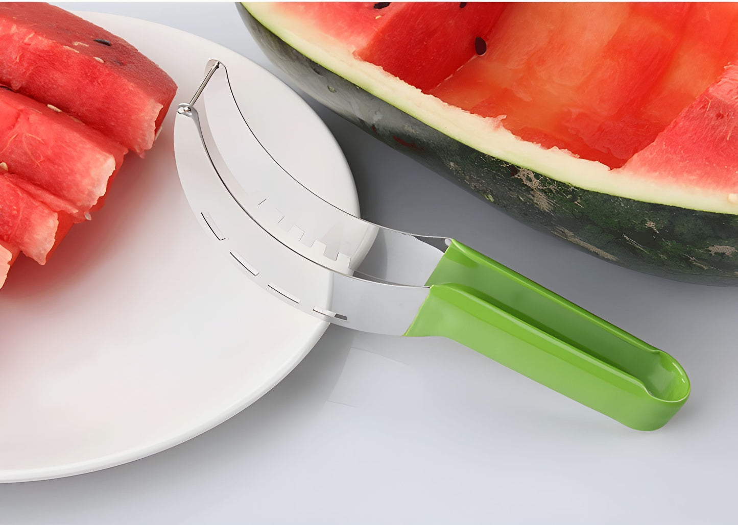 🍉NOWORDUP® Stainless Steel Watermelon Slicer 🔪 Silver 3Cr13 Stainless Steel