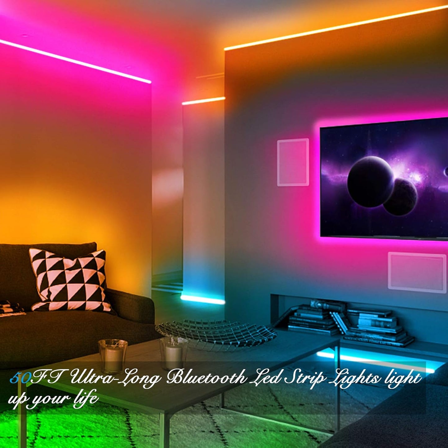 Led Strip Lights, RGB Color Changing Led Strips with 44 Keys Remote Control