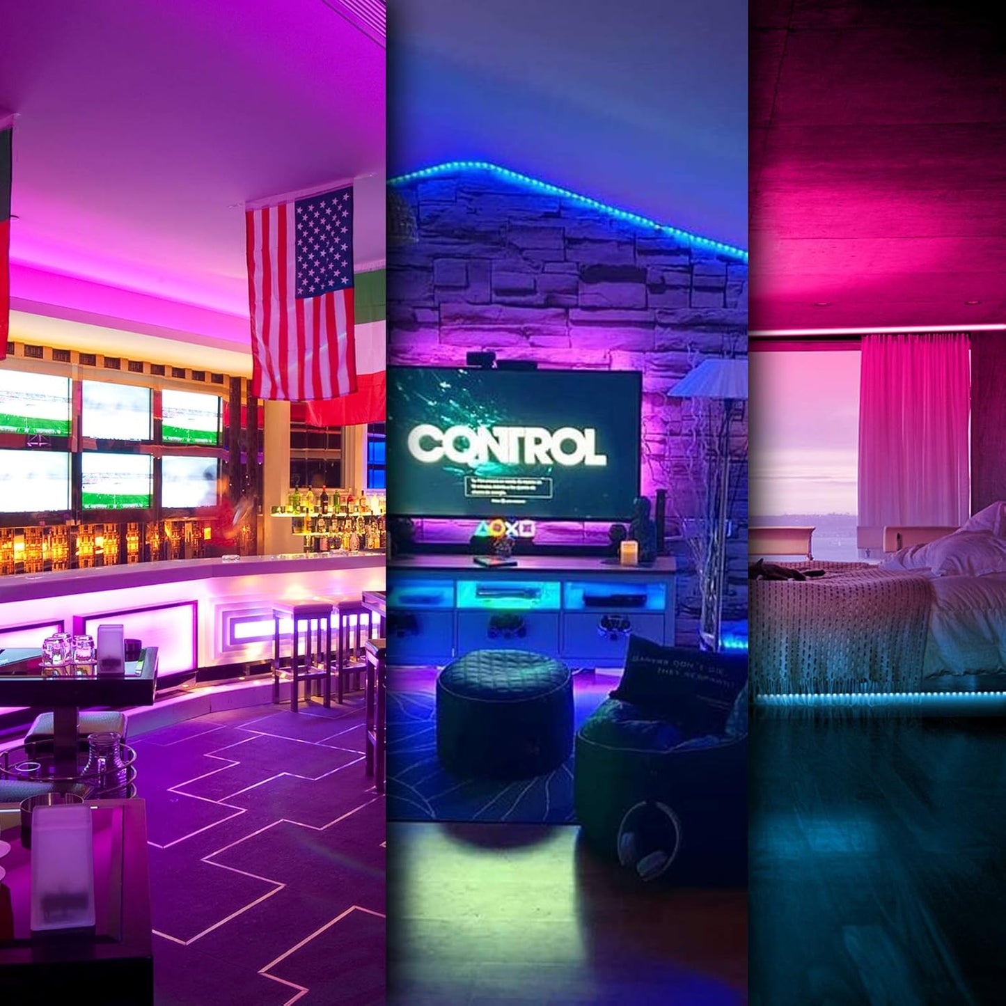Led Strip Lights, RGB Color Changing Led Strips with 44 Keys Remote Control