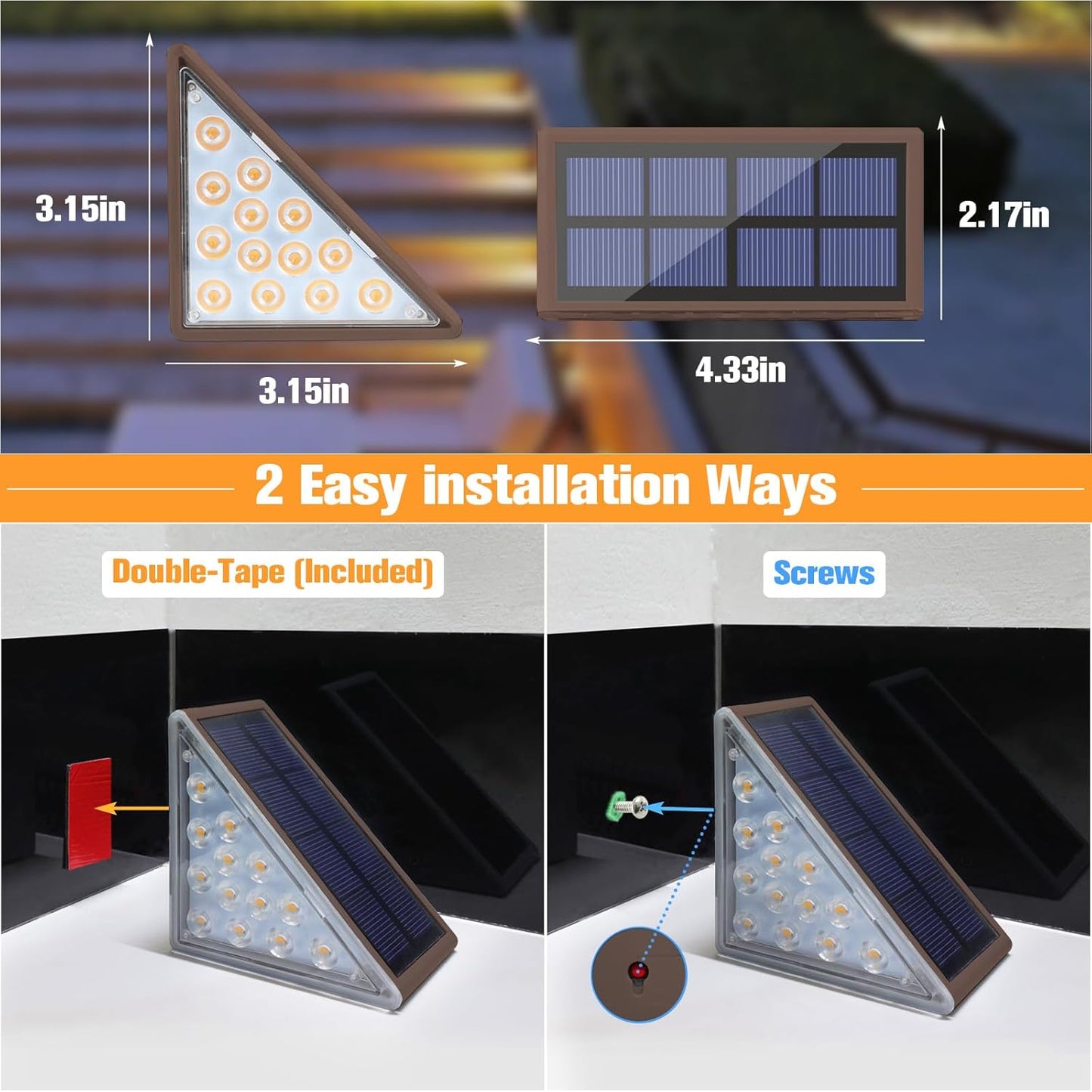 Solar Step Lights Outdoor Waterproof