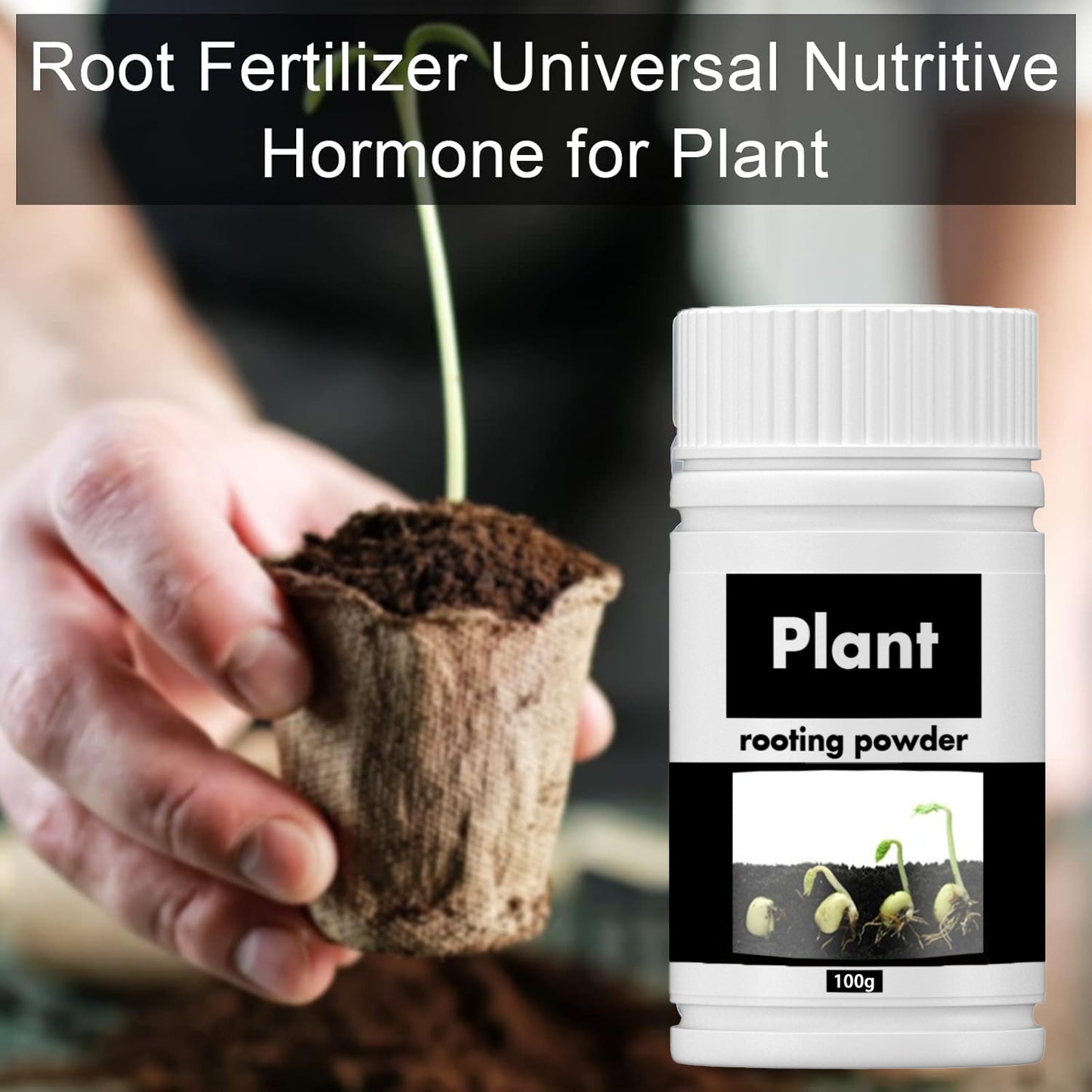 TurboRoot Accelerator Powder, Rooting Hormone Growth Enhancer Garden Fertilizers