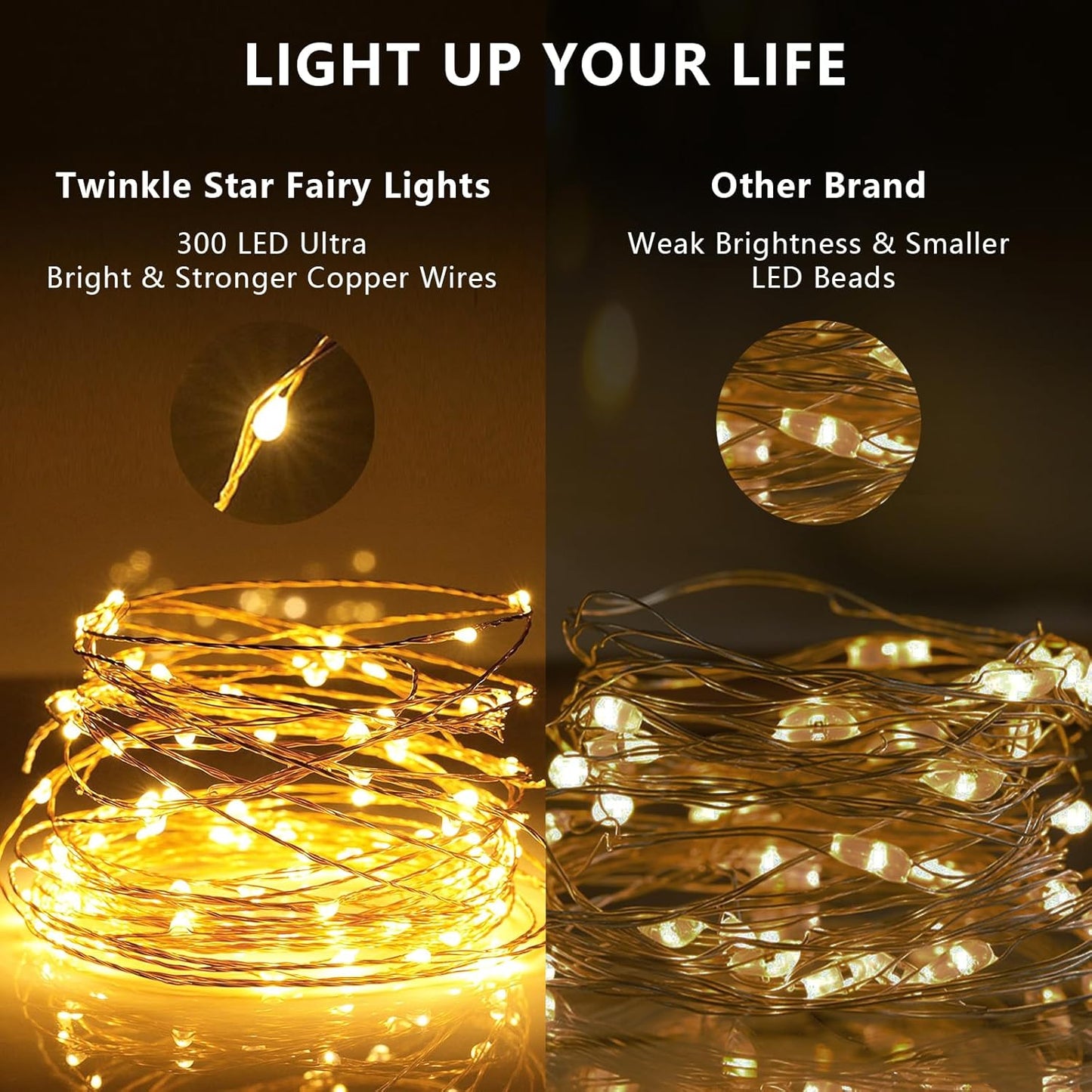 Twinkle Star 300LED Copper Wire String Lights