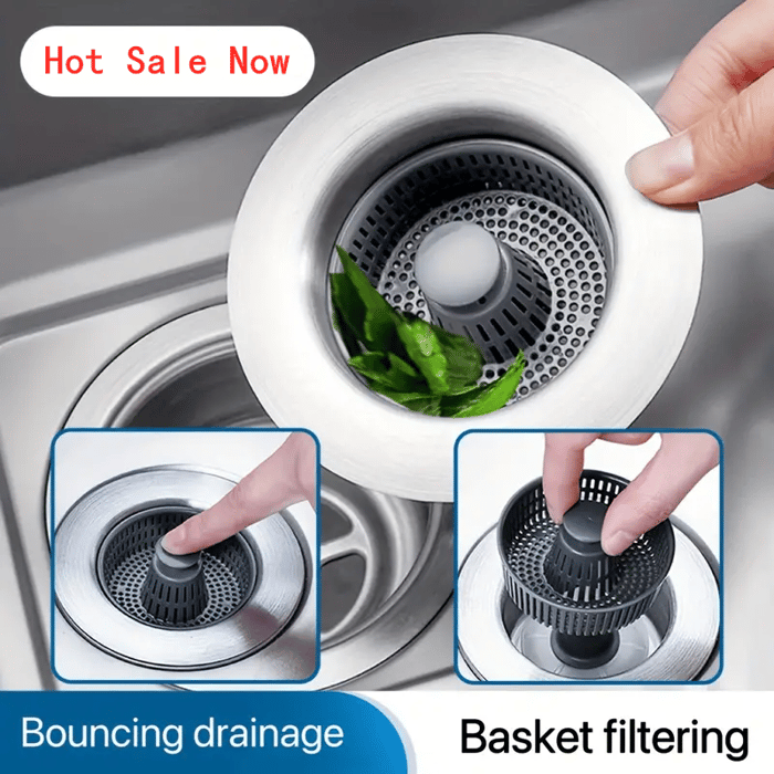 RICPIND® 3-in-1 Sink Drain Filter and Stopper Combo