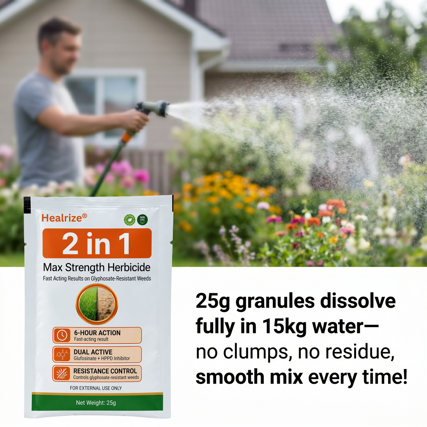 Healrize® 2-in-1 Max Strength Herbicide: Fast Acting Results on Glyphosate-Resistant Weeds