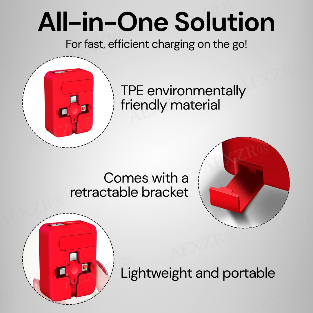 AEXZR® Three-in-One Charging Cable Roll