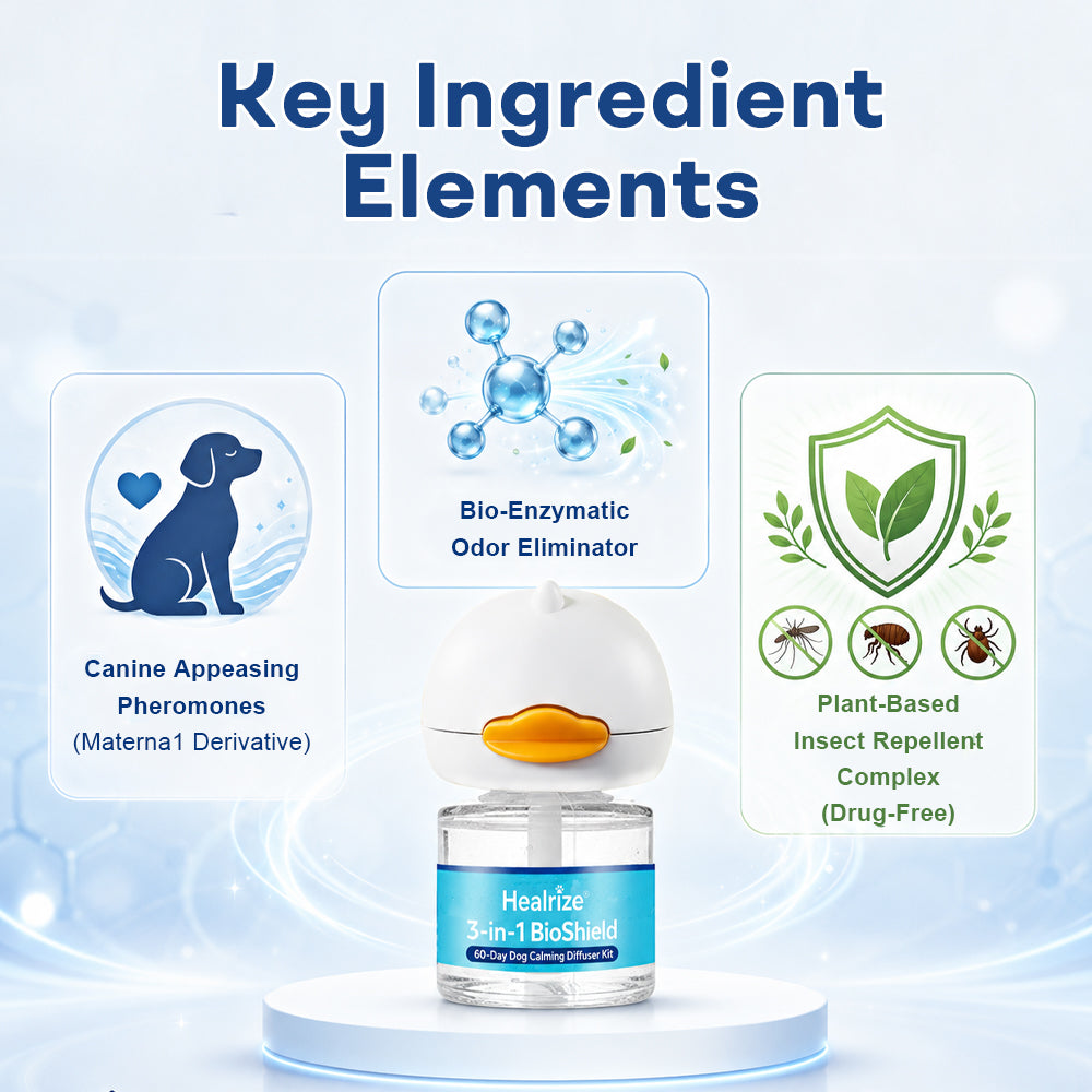 Healrize®🐕3-in-1 BioShield 60-Day Dog Calming Diffuser Kit – Anxiety Relief, Sedation Support, Odor Control & Insect Repelling