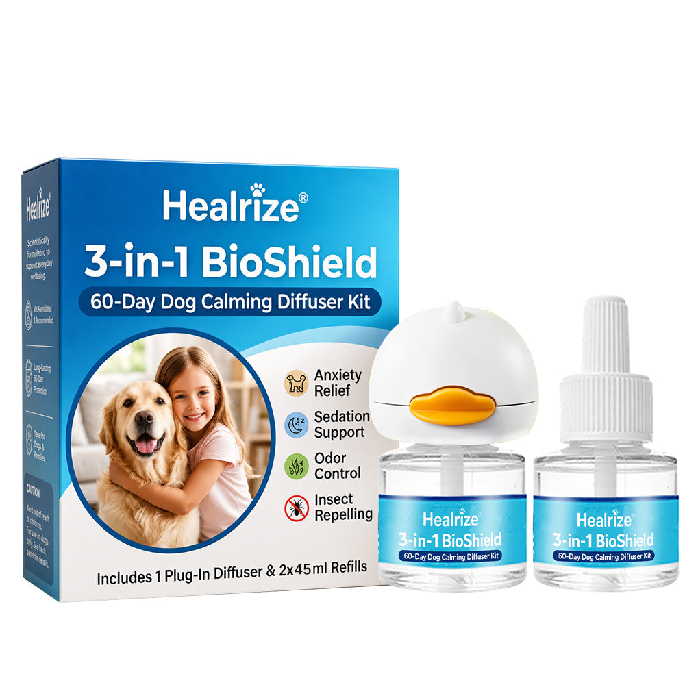 Healrize®🐕3-in-1 BioShield 60-Day Dog Calming Diffuser Kit – Anxiety Relief, Sedation Support, Odor Control & Insect Repelling