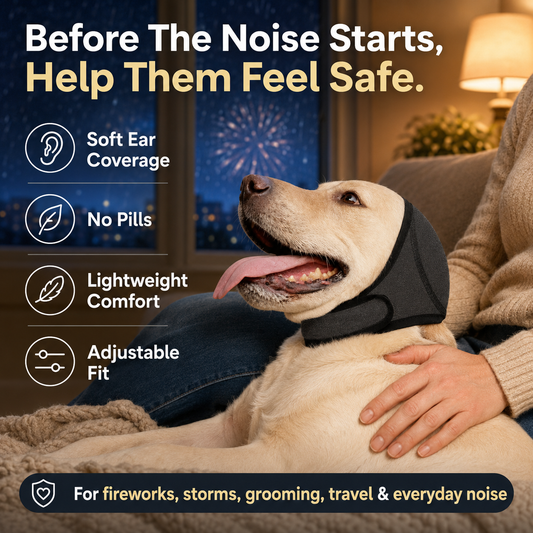 MomoNook Waterproof Calming Dog Hoodie - Noise Cancelling Ear Protection for Pets