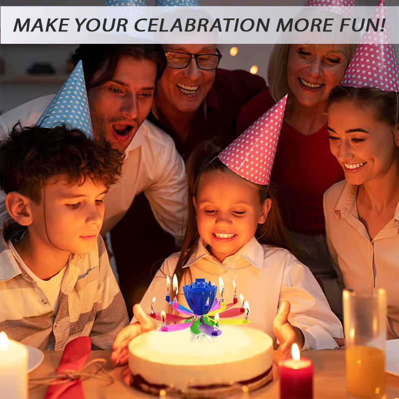 2025🎂 RICPIND® Glow Petal Spinning Musical Birthday Candle
