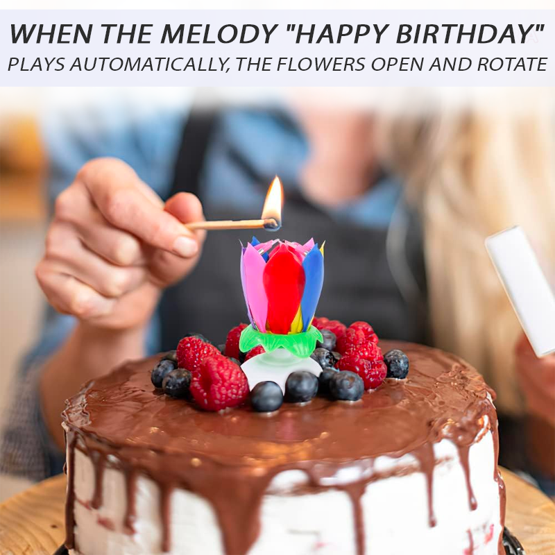 2025🎂 RICPIND® Glow Petal Spinning Musical Birthday Candle