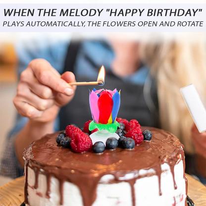 2025🎂 RICPIND® Glow Petal Spinning Musical Birthday Candle