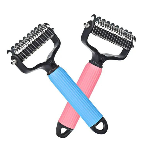𝗣𝗲𝘁 𝗚𝗿𝗼𝗼𝗺𝗶𝗻𝗴 𝗧𝗼𝗼𝗹, Universal Detangling Comb for Dogs, Stainless Steel Double-Sided Design, Effective Shedding Removal & Matted Hair Tamer, Practical Daily Dog Coat Maintenance Supplies