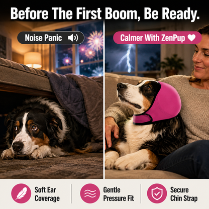 MomoNook Waterproof Calming Dog Hoodie - Noise Cancelling Ear Protection for Pets