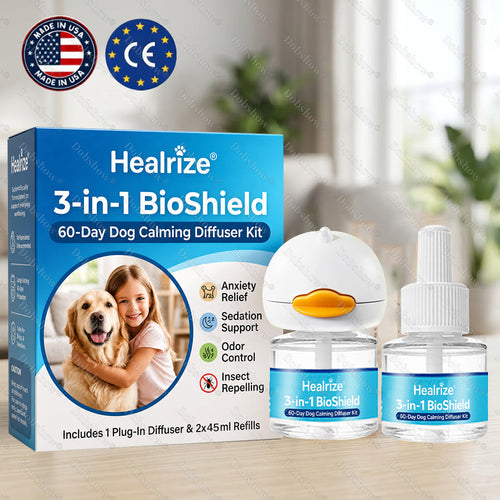 Healrize®🐕3-in-1 BioShield 60-Day Dog Calming Diffuser Kit – Anxiety Relief, Sedation Support, Odor Control & Insect Repelling