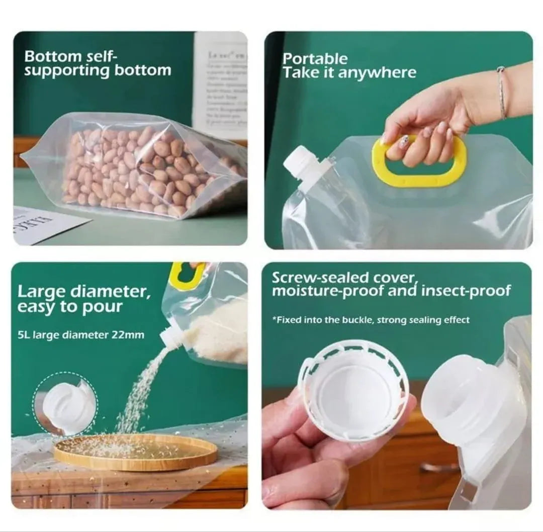 Dobshow® Reusable Transparent Grain and Rice Storage Bags