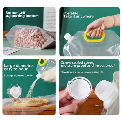 Dobshow® Reusable Transparent Grain and Rice Storage Bags