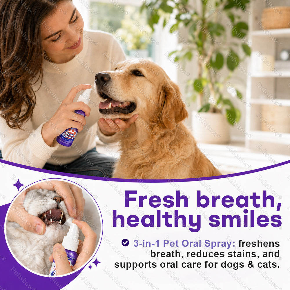 🔥𝙎𝙥𝙚𝙘𝙞𝙖𝙡 𝙋𝙧𝙤𝙢𝙤𝙩𝙞𝙤𝙣 | Healrize® PawBiome 3-in-1 Pet Oral Spray– Probiotic & Herbal Dental Care, Plaque Control & Fresh Breath for Dogs & Cats