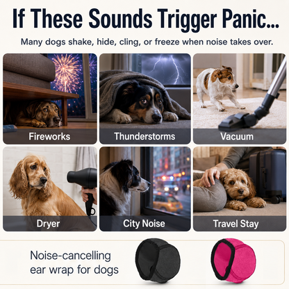 MomoNook Waterproof Calming Dog Hoodie - Noise Cancelling Ear Protection for Pets