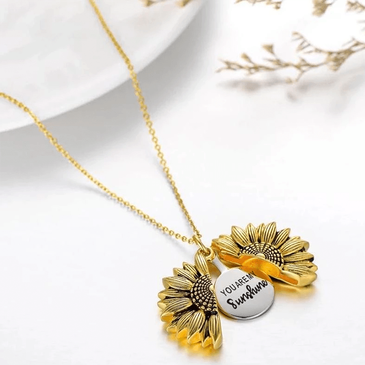 You Are My Sunshine Sunflower Necklace