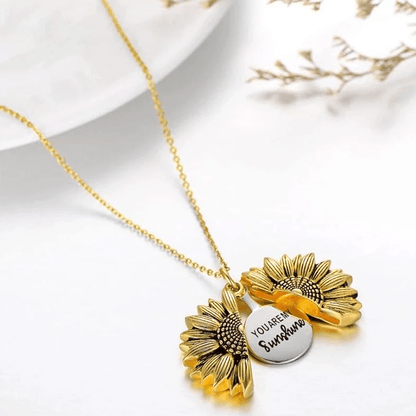 You Are My Sunshine Sunflower Necklace