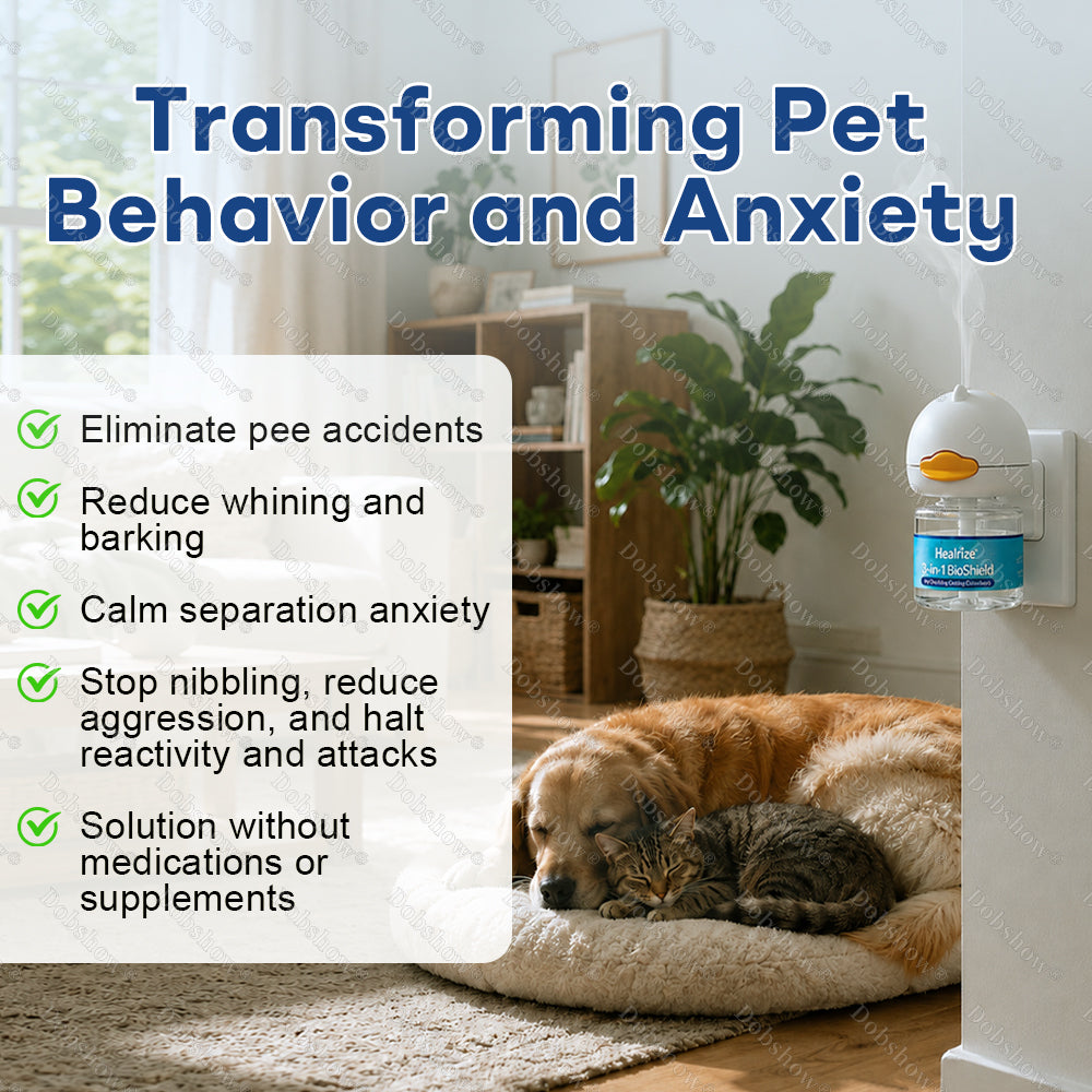 Healrize®🐕3-in-1 BioShield 60-Day Dog Calming Diffuser Kit – Anxiety Relief, Sedation Support, Odor Control & Insect Repelling