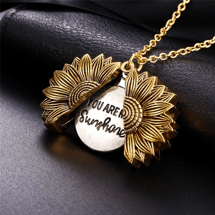 You Are My Sunshine Sunflower Necklace