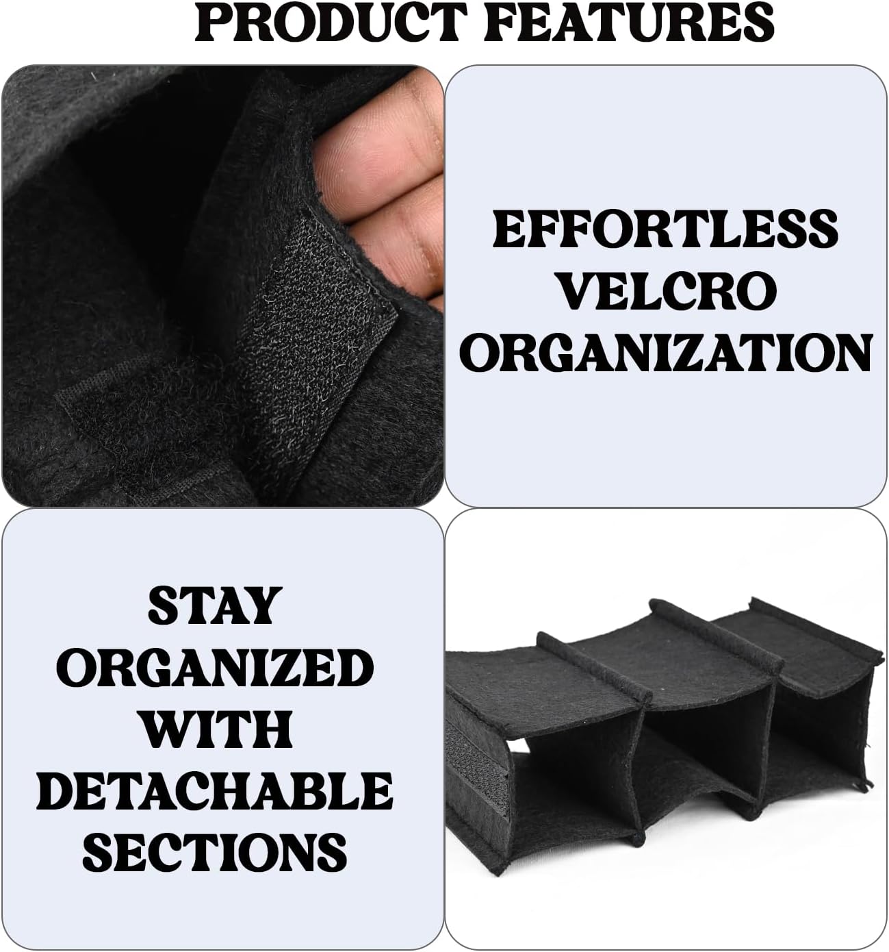 Dobshow® Elegant Black Felt Handbag Organizer | Durable & Stylish Bag Insert