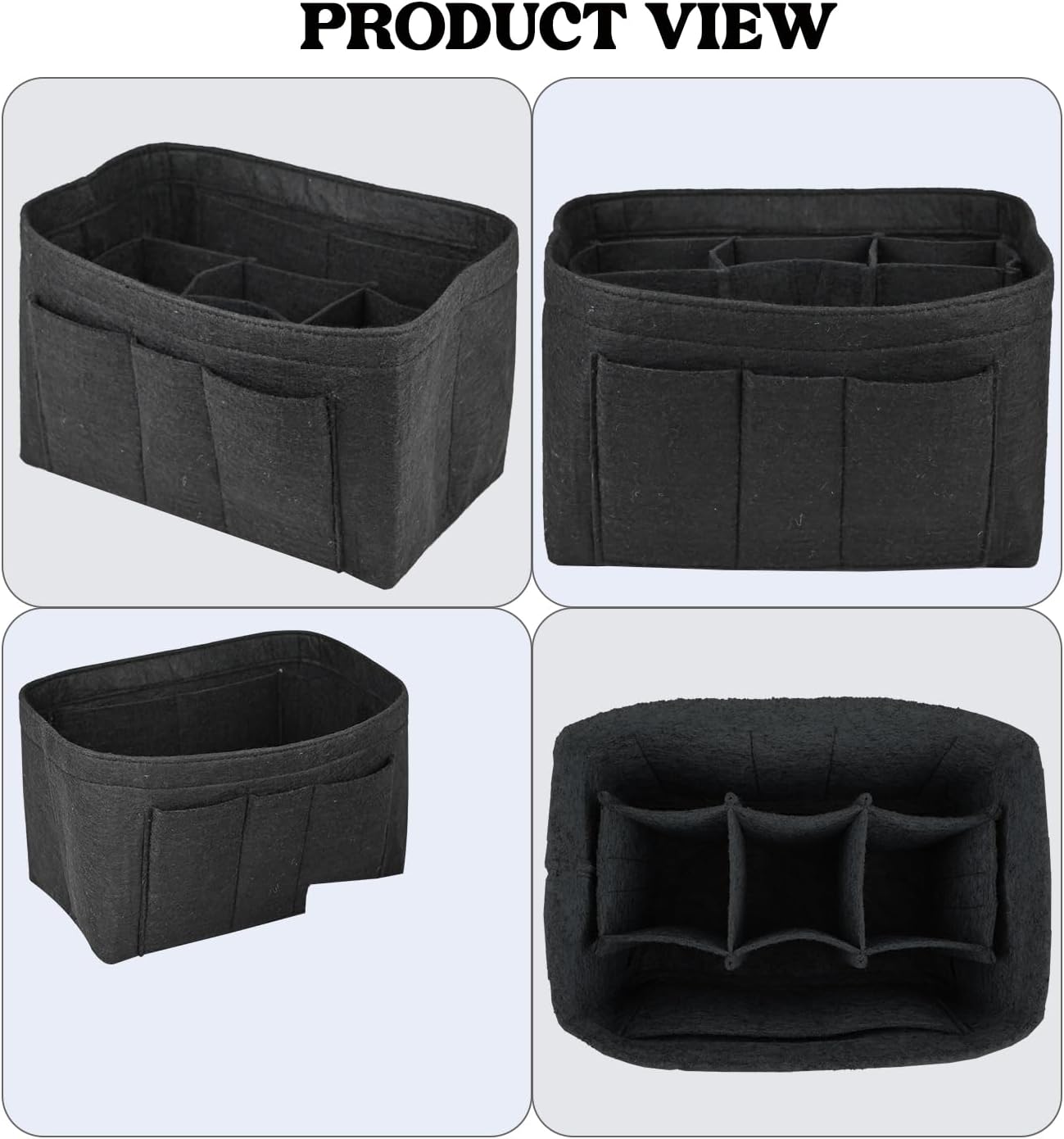 Dobshow® Elegant Black Felt Handbag Organizer | Durable & Stylish Bag Insert