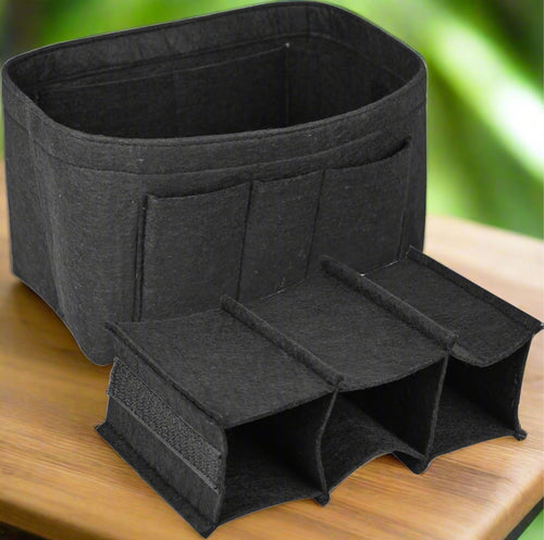 Dobshow® Elegant Black Felt Handbag Organizer | Durable & Stylish Bag Insert