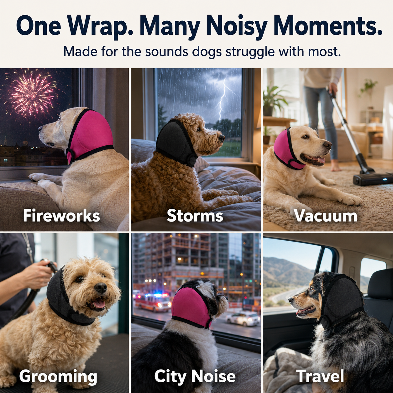 MomoNook Waterproof Calming Dog Hoodie - Noise Cancelling Ear Protection for Pets