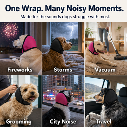 MomoNook Waterproof Calming Dog Hoodie - Noise Cancelling Ear Protection for Pets
