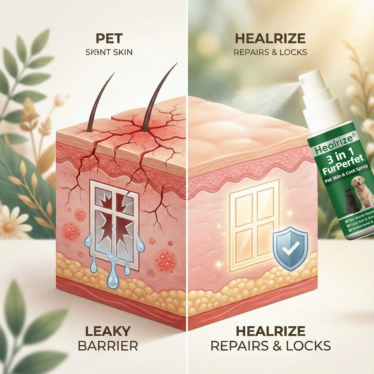 🔥 𝙉𝙚𝙬 𝙔𝙚𝙖𝙧 𝙎𝙖𝙡𝙚 | Healrize® 3 in 1 FurPerfect Pet Skin & Coat Spray