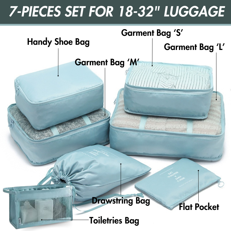 Dobshow® 7-Pieces Waterproof Travel Organizer Packing Set ✈️🧳