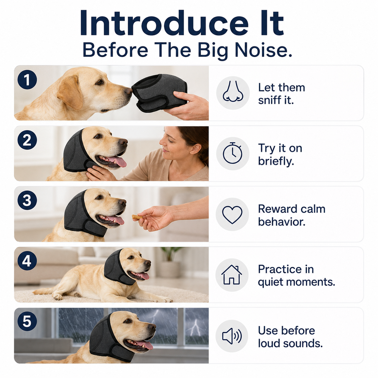 MomoNook Waterproof Calming Dog Hoodie - Noise Cancelling Ear Protection for Pets