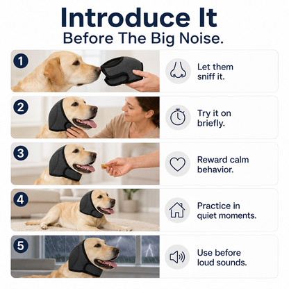 MomoNook Waterproof Calming Dog Hoodie - Noise Cancelling Ear Protection for Pets