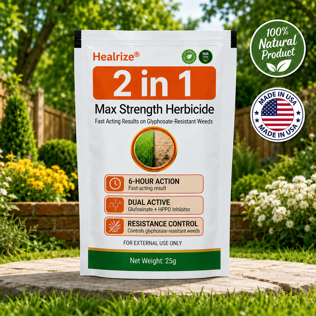Healrize® 2-in-1 Max Strength Herbicide: Fast Acting Results on Glyphosate-Resistant Weeds