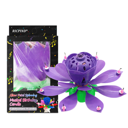 2025🎂 RICPIND® Glow Petal Spinning Musical Birthday Candle