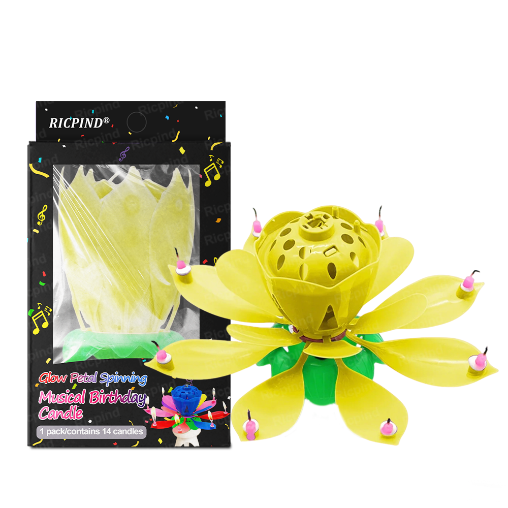 2025🎂 RICPIND® Glow Petal Spinning Musical Birthday Candle