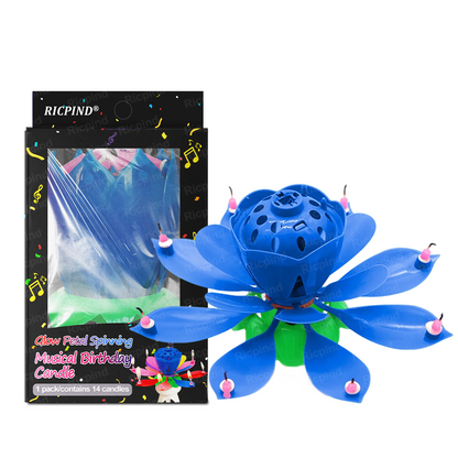 2025🎂 RICPIND® Glow Petal Spinning Musical Birthday Candle