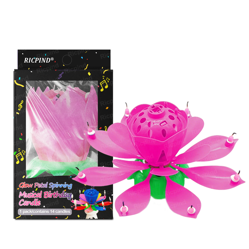 2025🎂 RICPIND® Glow Petal Spinning Musical Birthday Candle