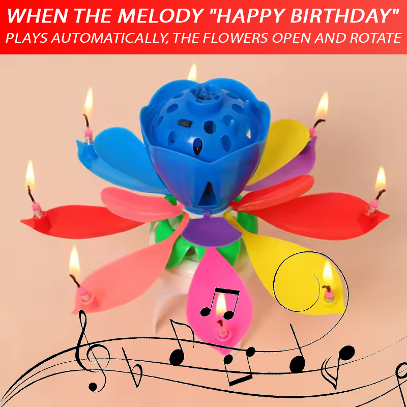 2025🎂 RICPIND® Glow Petal Spinning Musical Birthday Candle