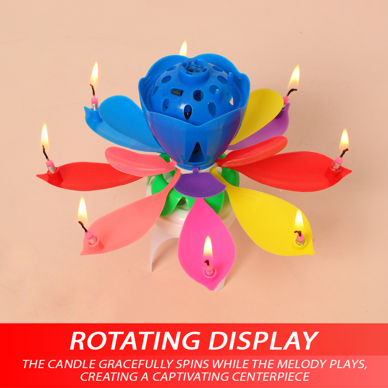 2025🎂 RICPIND® Glow Petal Spinning Musical Birthday Candle