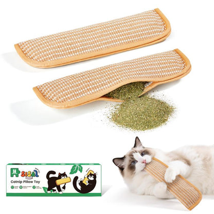 (𝙎𝙥𝙚𝙘𝙞𝙖𝙡 𝙋𝙧𝙤𝙢𝙤𝙩𝙞𝙤𝙣💖)MomoNook Catnip Kicker Toy: 6000mg Organic Catnip & Durable Sisal Scratching Toy for Indoor Cats & Kittens