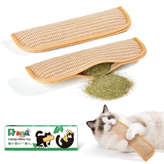 (𝙎𝙥𝙚𝙘𝙞𝙖𝙡 𝙋𝙧𝙤𝙢𝙤𝙩𝙞𝙤𝙣💖)MomoNook Catnip Kicker Toy: 6000mg Organic Catnip & Durable Sisal Scratching Toy for Indoor Cats & Kittens
